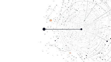 Poster - Abstract Minimalist Target Point and Line Network, Cosmos Universe Starry Sky Vector Illustration for Business Goals and Strategy