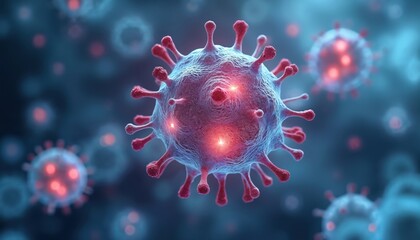 Poster - CAR T-cell therapy illustration. Genetic modified T-cells express special chimeric antigen receptor. Cancer treatment. Immunotherapy, oncology research. Cellular biology, microscopic view.