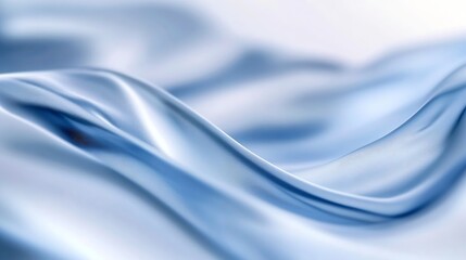 Poster - Elegant blue satin fabric draped gracefully on a soft background creating a flowing texture : Generative AI