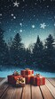© YauheniB - Regalos navideños en invierno con copos de nieve