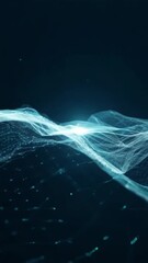 Wall Mural - vertical 9:16 A futuristic backdrop of floating holographic data streams, glowing bright blue against a dark background, digital and sleek