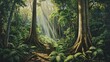 © YauheniB - Bosque frondoso con luz natural