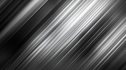 Poster - Sleek Silver Streaks Dynamic Diagonal Lines on Dark Background.
