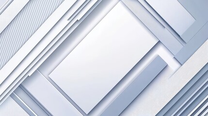 Poster - Abstract 3D White Geometric Shapes Background Design. (1)