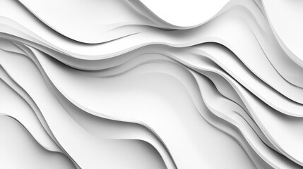 Poster - Abstract White Flowing Waves Elegant 3D Background Design.