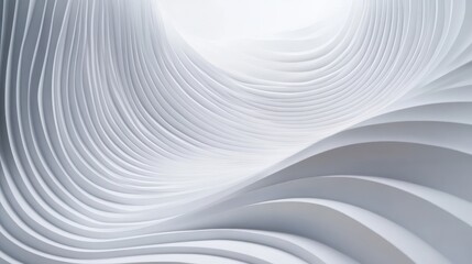Poster - Abstract White Wavy Architectural Design Background.