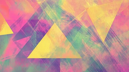 Poster - Colorful Triangles Abstract Background Vibrant Hues.