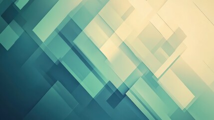 Poster - Teal  Cream Abstract Geometric Background Design.