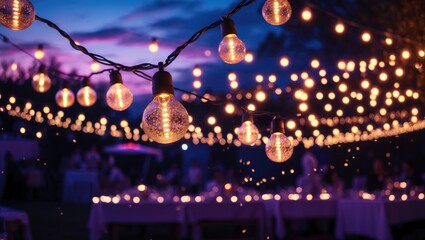Poster - Decorative lights, table tennis lights, string lights, illuminate at gatherings