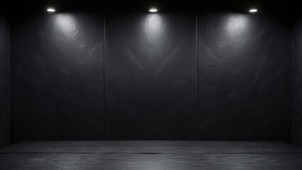 Aufkleber - dark black studio background with overhead light. leather texture backdrop for design purposes. area for selling products. advertisement banner background.