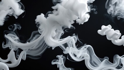 Poster - Close-up images of abstract white steam or smoke rising upward. From a humidifying spray isolated on a background.