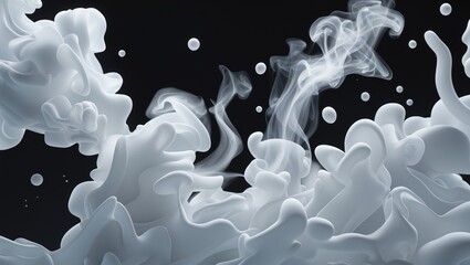 Poster - Close-up images of abstract white steam or smoke ascending. From humidifying spray isolated against the background.