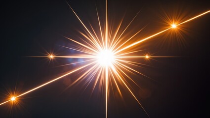 Poster - Easy to incorporate lens flare effects for overlay designs or screen blending mode to enhance high-quality images. Abstract sunburst, digital flare, iridescent glare over the backdrop.