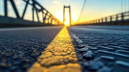 Poster - Close-up of road expansion joints on a large bridge, allowing flexibility and durability in structure.