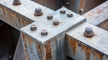 Poster - Close-up of road expansion joints on a large bridge, allowing flexibility and durability in structure.