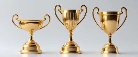 golden trophy on a white background, isolated - high resolution