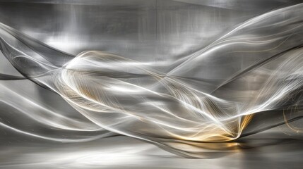 Poster - High-speed sparks from welding creating dynamic light trails against a cold silver backdrop.