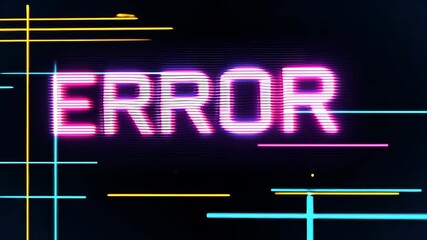 Error Message in Neon: A bold neon sign spells out the word 