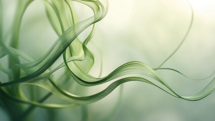 Aufkleber - An Abstract Background Illustration Showcasing Organic Green Swirl Lines, Portraying the Essence of Nature's Beauty.