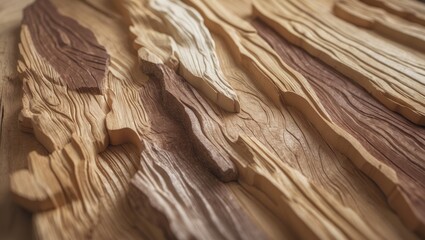 Aufkleber - Artificial print showcasing a synthetic faux wood texture, viewed from an overhead angle.