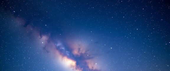 Wall Mural - Infantile night sky, beige and blue, irregular white stars ,  nursery, repeat