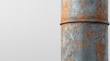 Poster - A close-up of a weathered steel column against a simple white background, providing space for branding or copy.