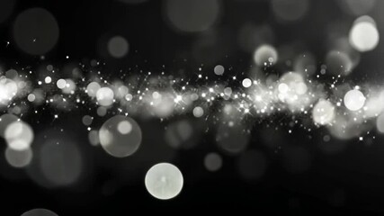 Poster - Sparkling Dust on Black: An enchanting display of glittering particles dances across a black expanse, creating a mesmerizing bokeh effect with varying sizes and soft, luminous circles. 