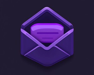 Poster - A stylized purple envelope revealing a message inside of it