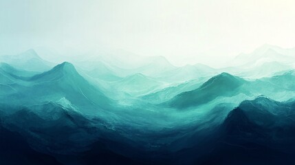 Poster - A stylish abstract wallpaper featuring elegant soft blue streaks floating over a clean white surface