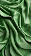 Poster - Green fabric folds and ripples texture.
