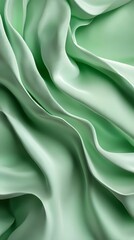 Poster - Mint Fabric Waves Abstract