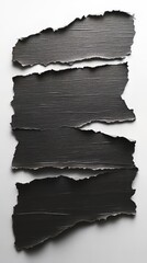 Poster - Torn strips of dark textured material