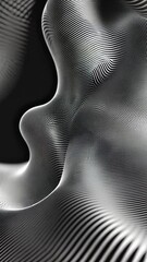 Poster - Abstract Monochrome Waveform: A Digital Art Piece