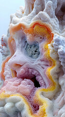 Poster - Abstract 3D Render of a Textured Colorful Face
