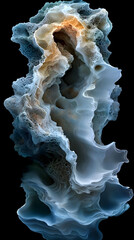 Poster - Abstract 3D Render of Organic Form with Blue Gray and White Texture