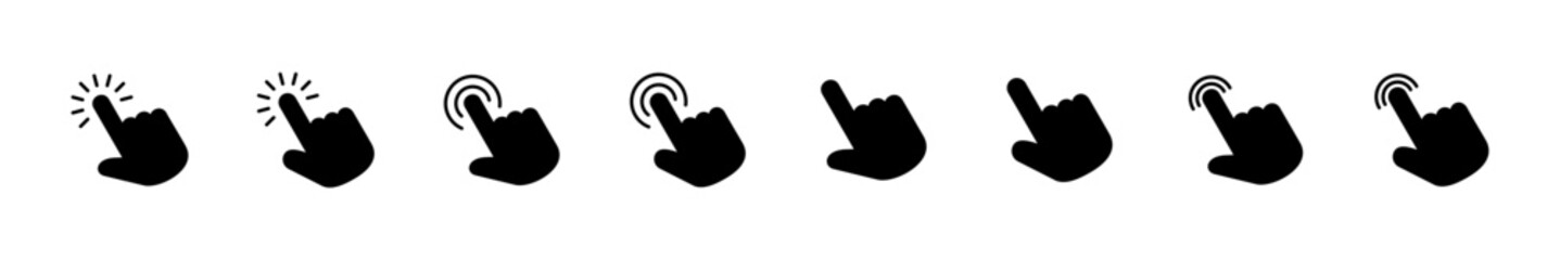 Poster - hand cursor icon set. click icon vector. hand click. pointer
