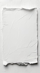 Poster - Monochromatic texture of white paper poster glued to wall with folds and tears for background or graphic design.