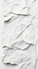 Poster - Abstract textured white paper sculpture with intricate folds and shadows. Minimalist, contemporary art.