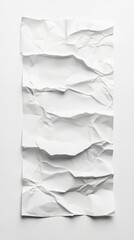 Poster - Close-up of a sheet of white paper, showcasing a crumpled texture, set against a neutral backdrop.