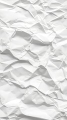 Poster - Abstract crumpled paper texture background in white. Close-up shot. Vector art illustration