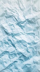Poster - Abstract textured background. A pale blue and white crumpled paper surface with many creases and folds.
