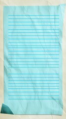 Poster - Light blue lined paper provides a textured background for writing or creative projects on a crumpled sheet.