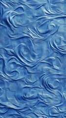 Poster - Abstract blue texture featuring sculpted waves, creating a fluid, dynamic effect on a textured surface.