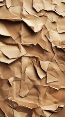 Poster - Crumpled craft paper with dynamic texture and folds creating a visual interplay of light and shadow.