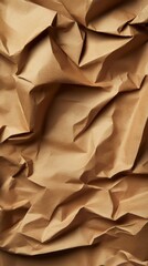 Poster - Crumpled beige paper abstract background, texture, creases and shadows creating depth and visual interest