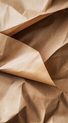 Poster - Textured, earth-toned backdrop featuring folds and creases in paper material, creating depth and shadow.