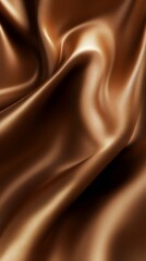 Poster - Smooth, undulating fabric with a rich, warm brown tone, featuring gentle curves and subtle lighting effects.