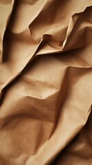 Poster - Textured abstract of brown paper; folds and shadows create depth in a visually appealing pattern.
