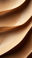 Poster - Layered tan paper with shadows creates an abstract, flowing effect. Soft, warm tones.