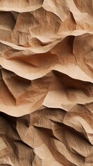 Poster - Torn tan paper with creases and folds creating a textured, abstract design. Close-up shot.
